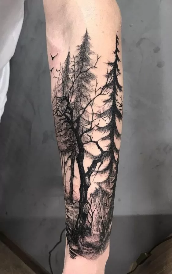 Forest arm tattoo