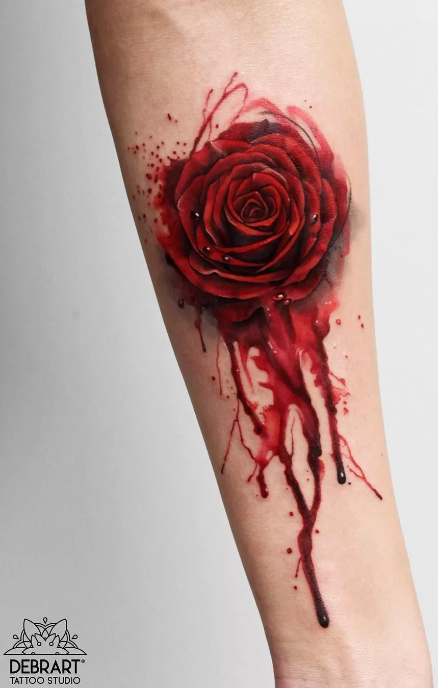 Blood red tattoo