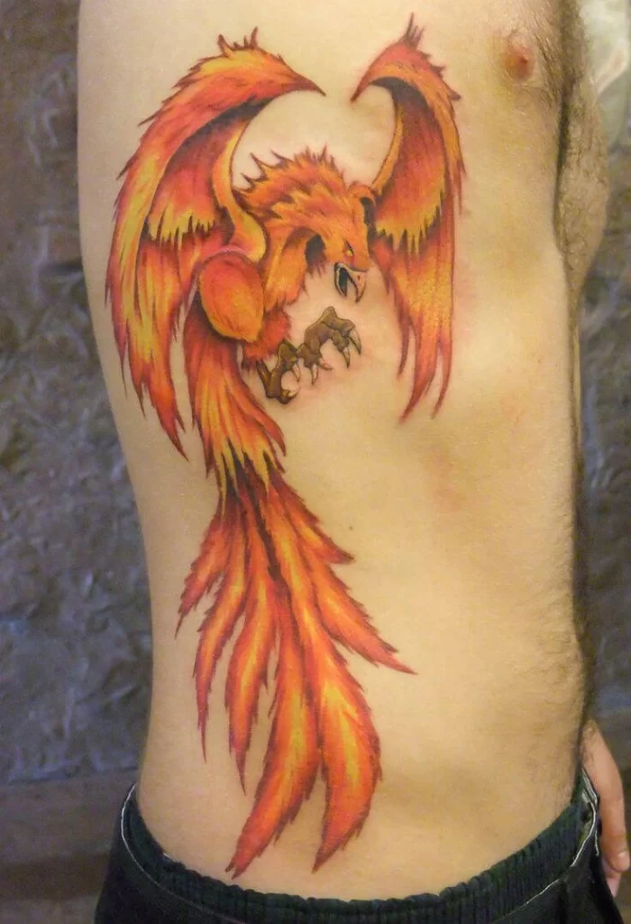 Phoenix chest tattoo