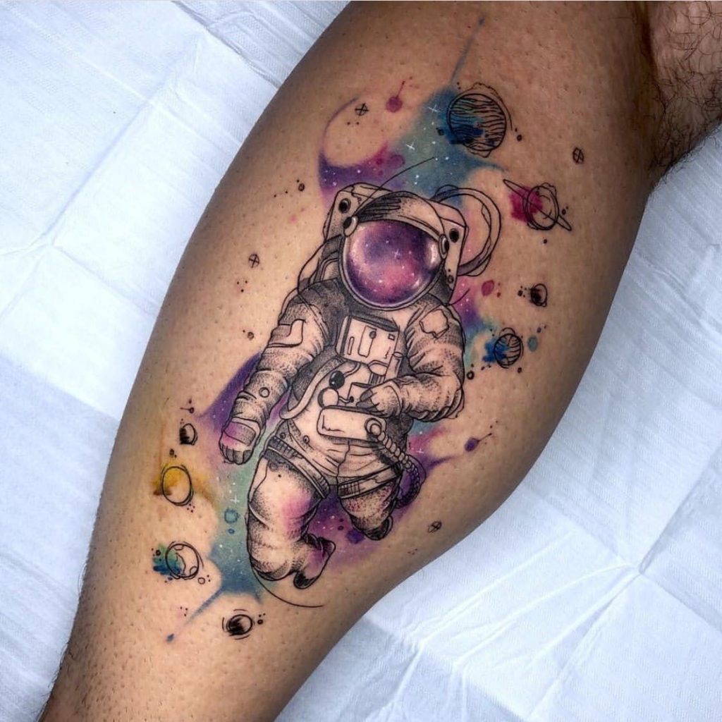 Astronaut space tattoo