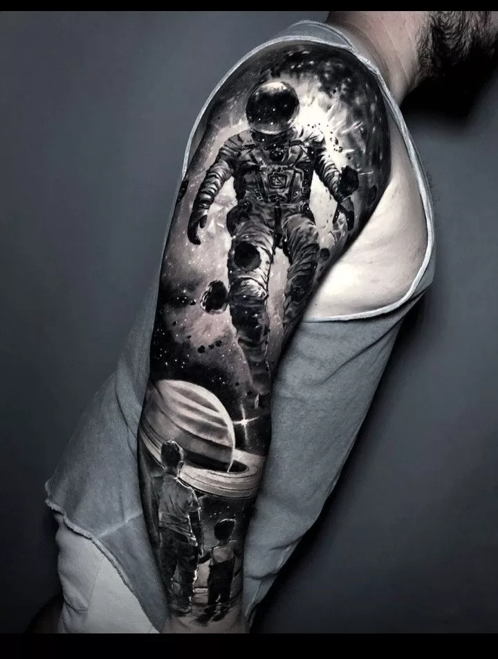 Astronaut sleeve tattoo