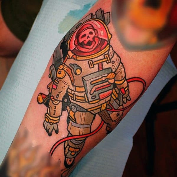 Astronaut colorful tattooo