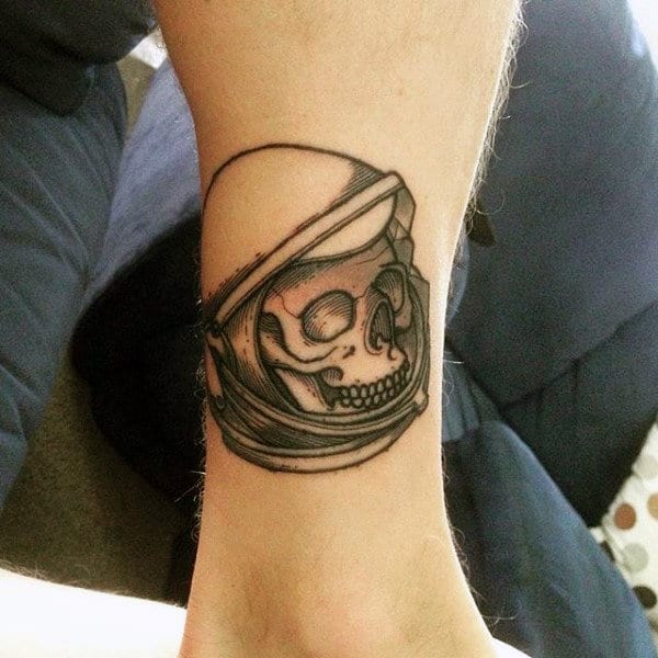 Astronaut skull tattoo