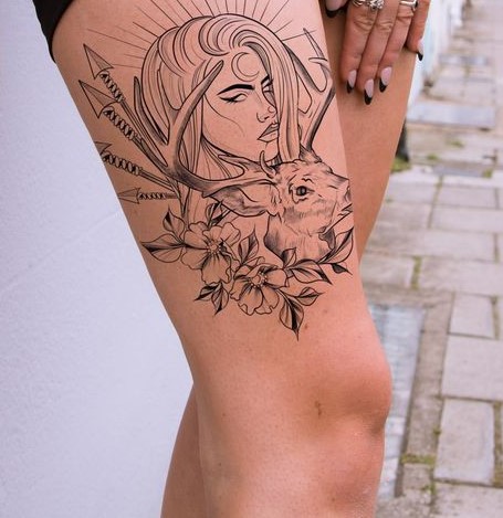 Artemis TattooSticker Design Sticker for Sale by SavingShayna  Redbubble