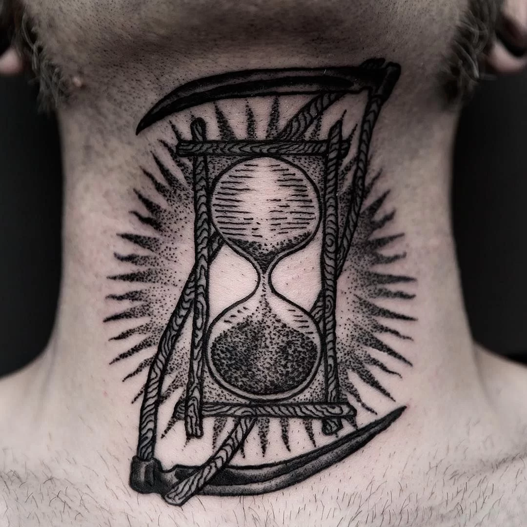 Hourglass & Scythe Tattoo