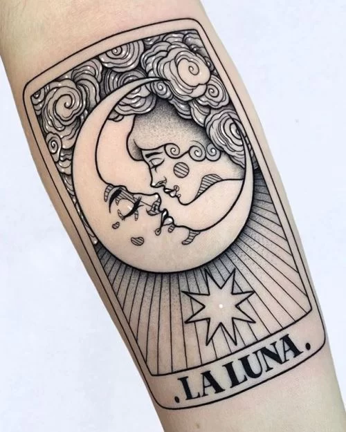 Moon Tarot card Tattoo