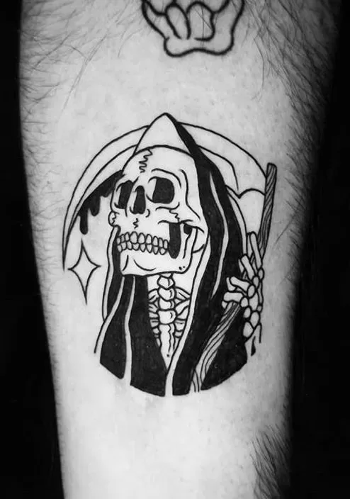 Cute Small Grim Reaper Tattoo - TATTOOGOTO