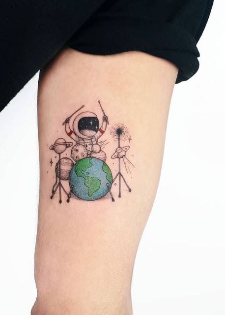 Tattoo for a drummer by Chinatown Stropky  Tattoogridnet