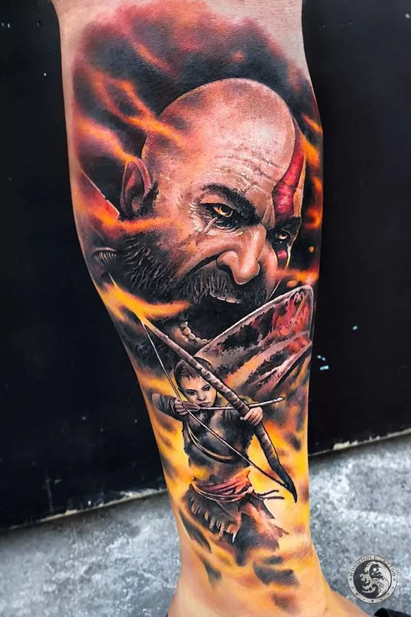 Kratos God Of War Tattoo Design - TATTOOGOTO