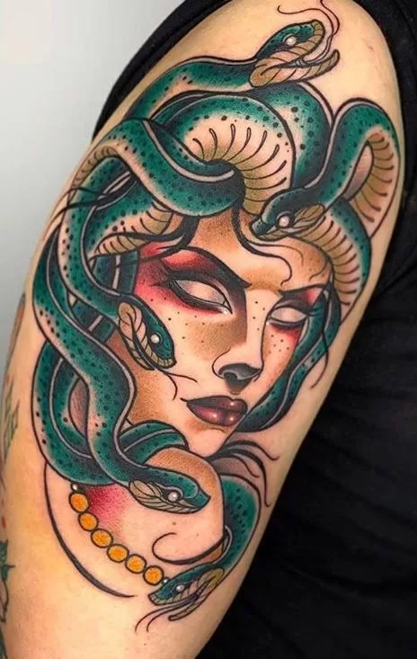 Medusa Colorful Tattoo