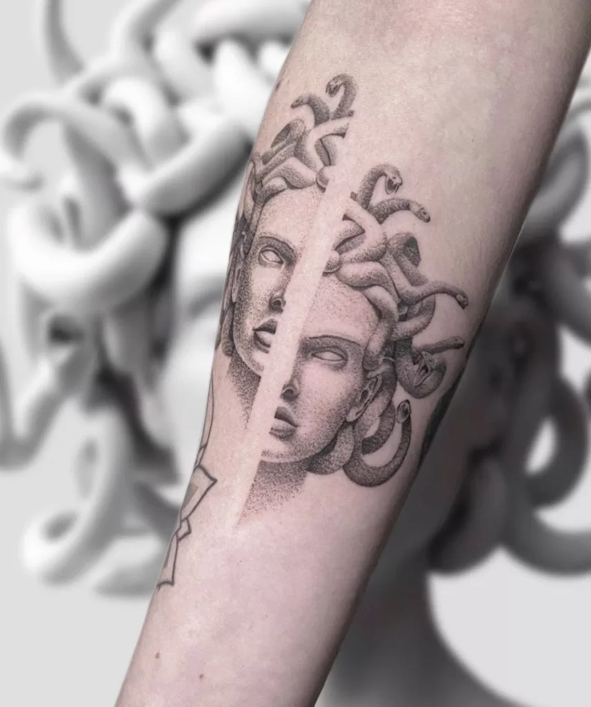 Small Detailed Medusa Tattoo