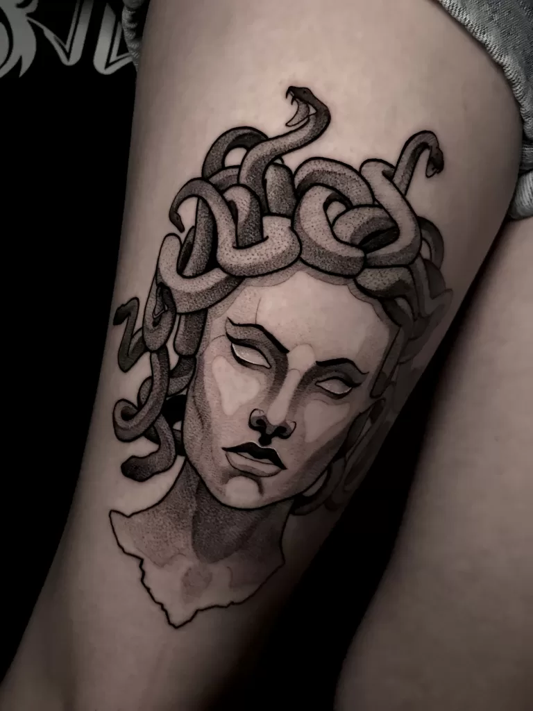 Blackwork Medusa Tattoo