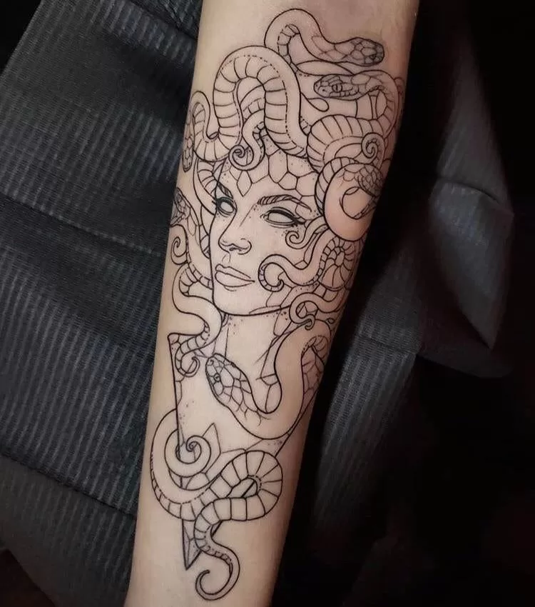 Medusa Outline Tattoo