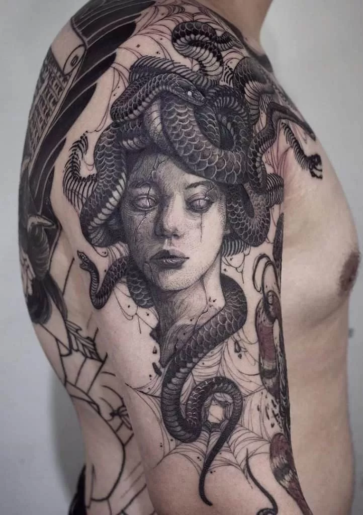 Medusa Statue Tattoo