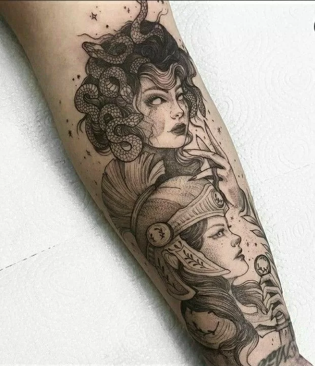 Medusa & Athena Tattoo