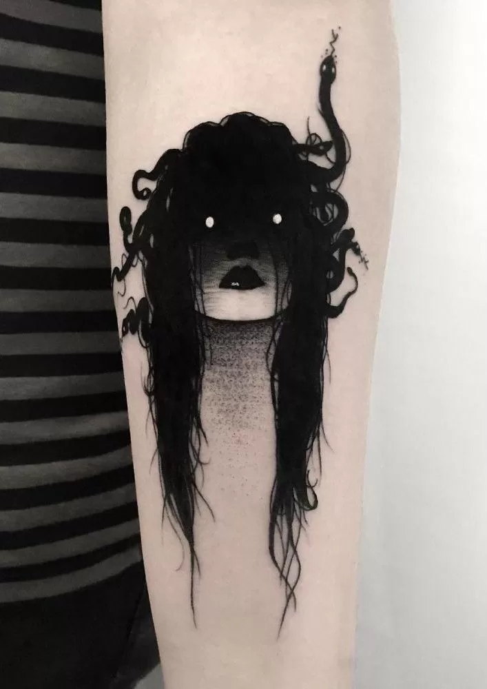Dark Creepy Medusa Tattoo