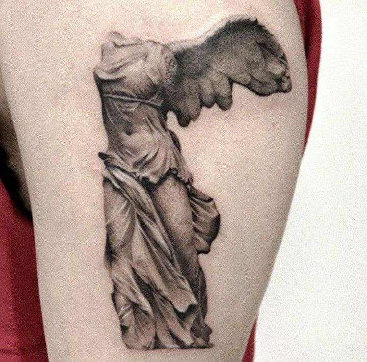 Tattoo Of Winged Victory Of Samothrace 