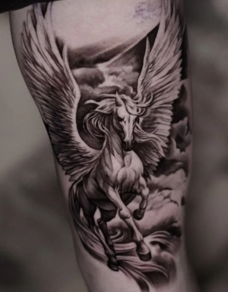 Realistic Pegasus Tattoo Design