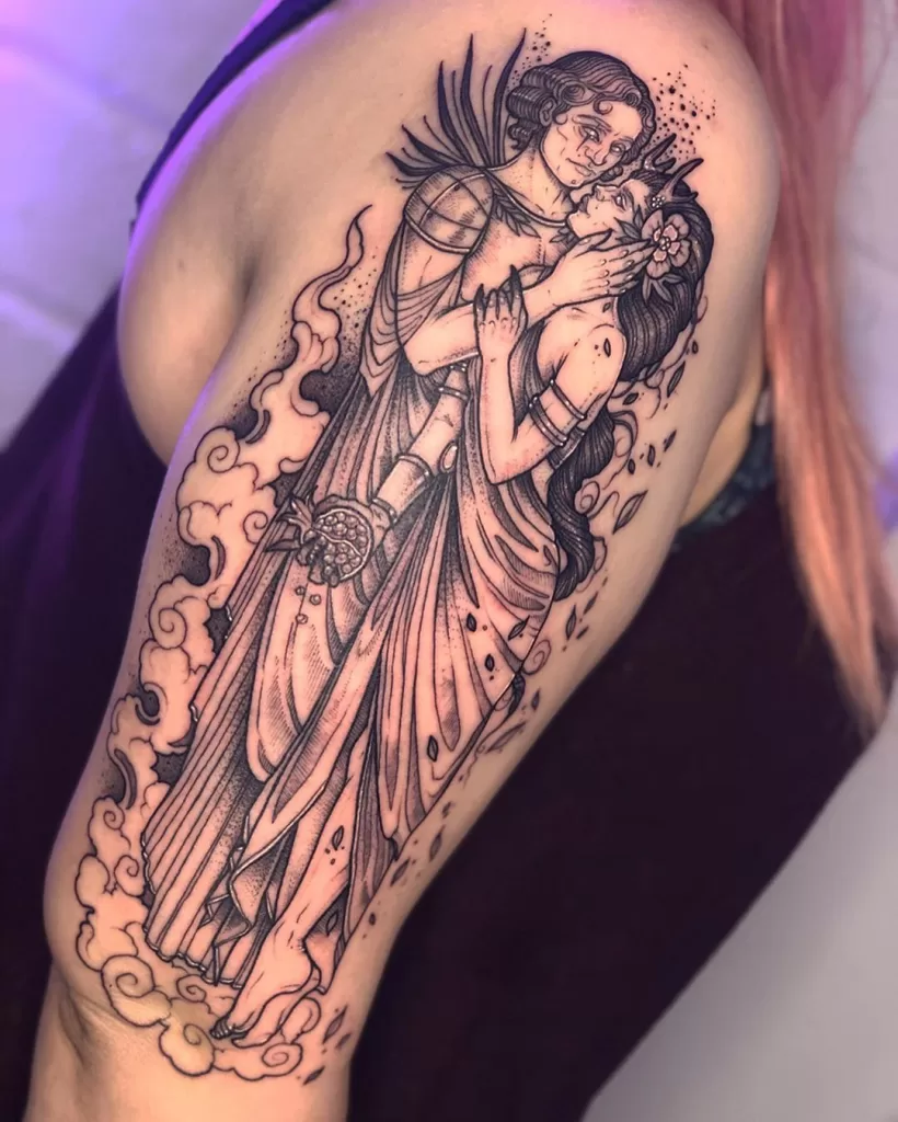 Hades & Persephone Shoulder Tattoo
