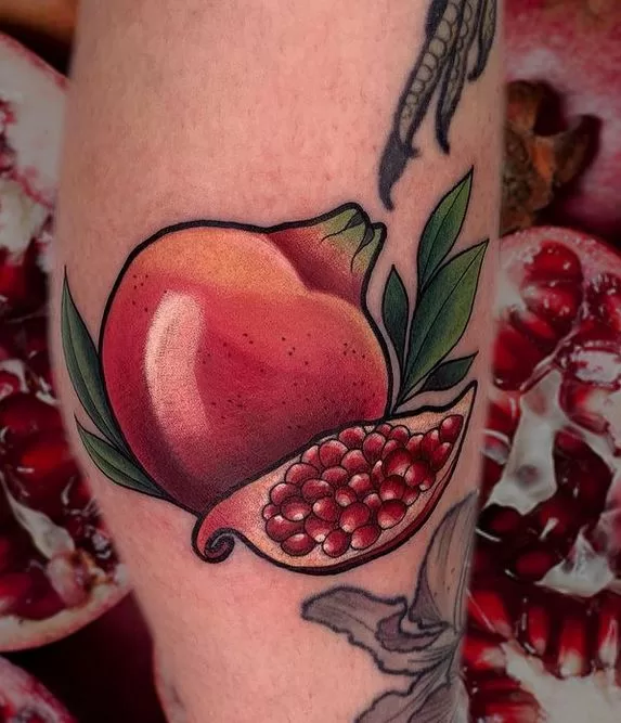 Pomegranate Colorful Tattoo