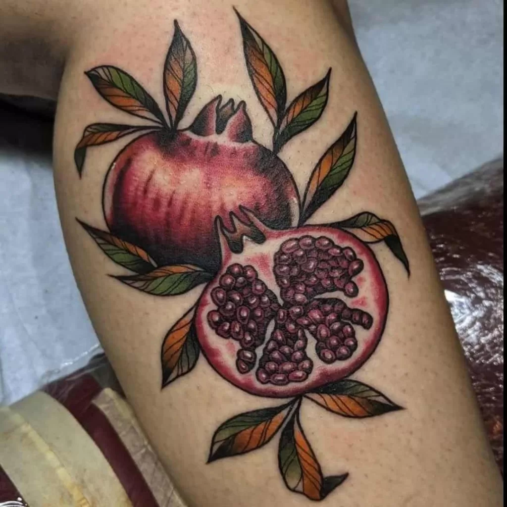 Pomegranate Neo Traditional Tattoo