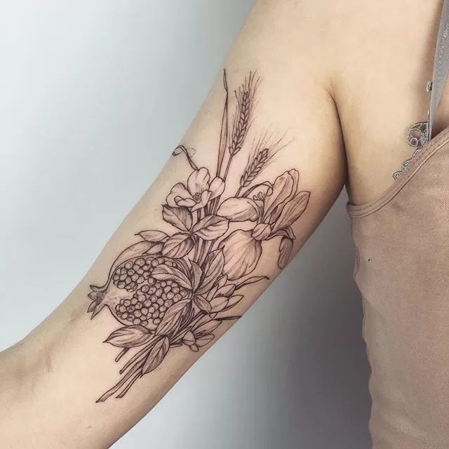 Pomegranate Arm Tattoo