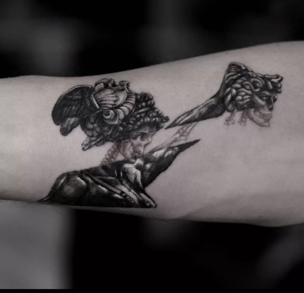 Perseus And Medusa Small Tattoo