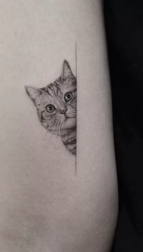 Micro Realism Cat Tattoo