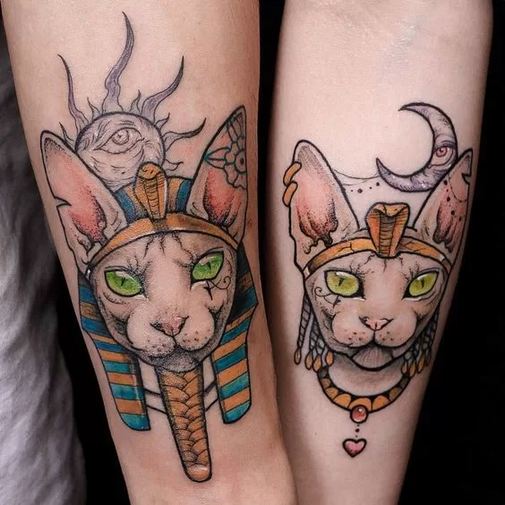 Sphynx Cat Egyptian Tattoo