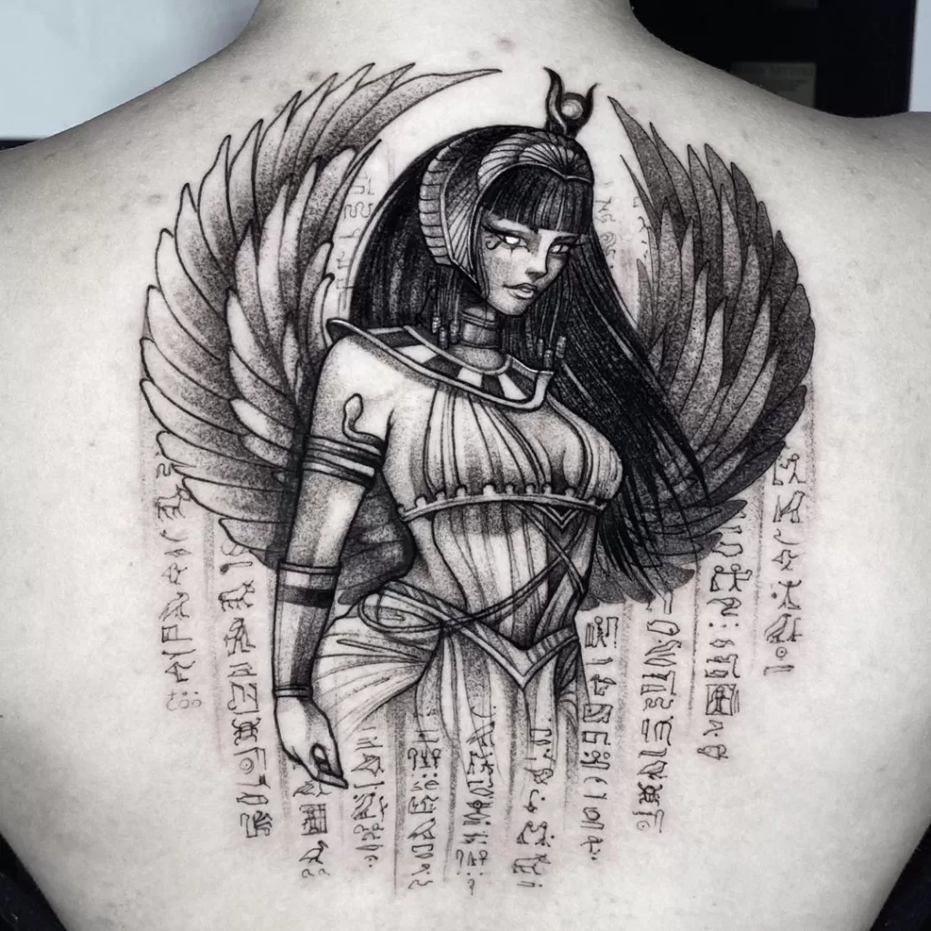 Isis Goddess Back Tattoo