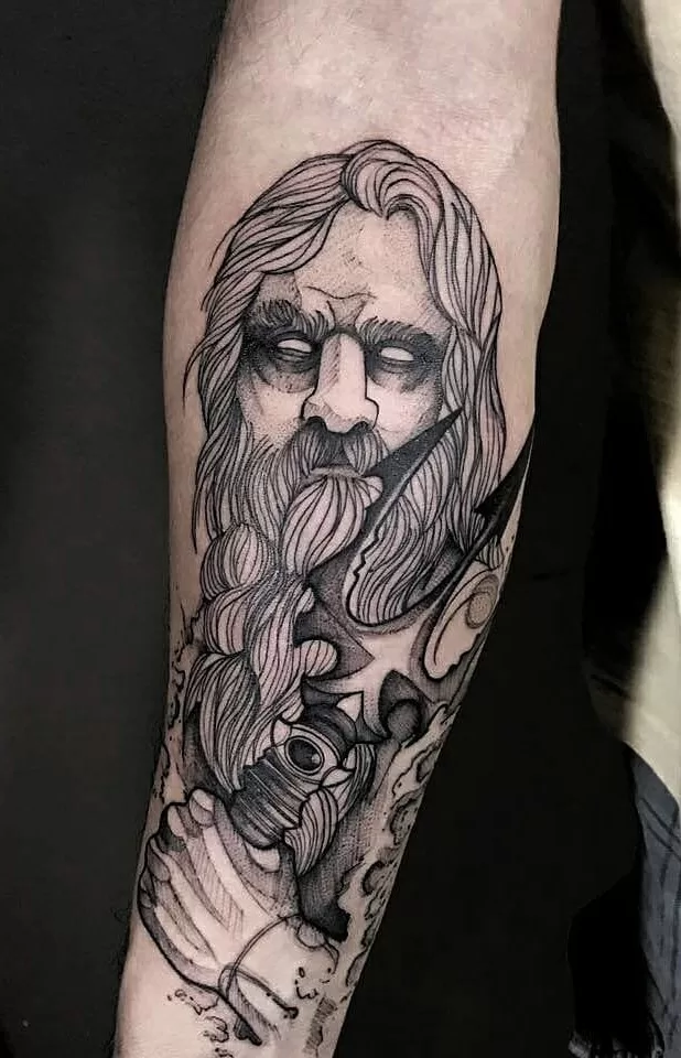Poseidon Sea God Tattoo