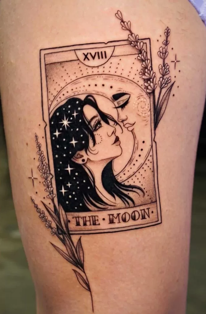 The Moon Tarot Card Tattoo - TATTOOGOTO