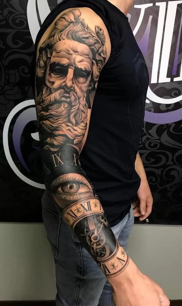 Zeus Full Sleeve Tattoo