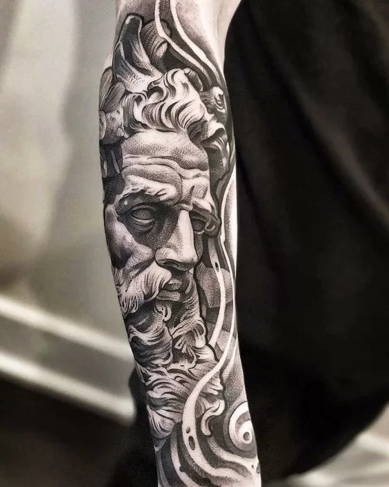 Zeus Statue Tattoo