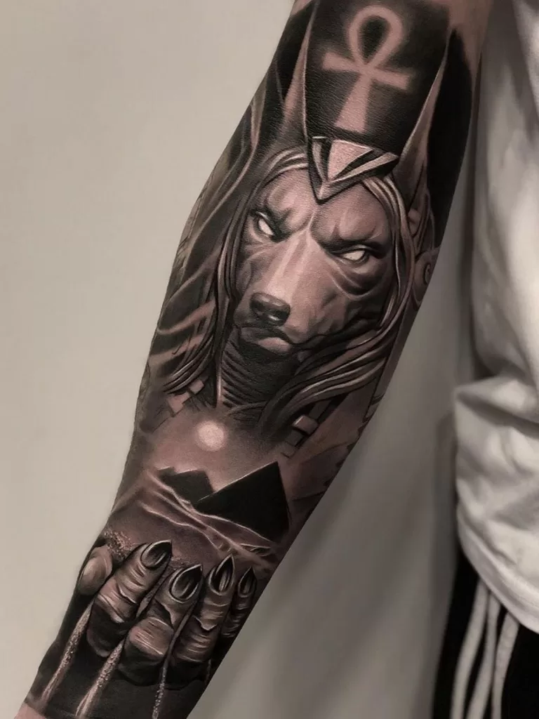 Anubis Realistic Tattoo