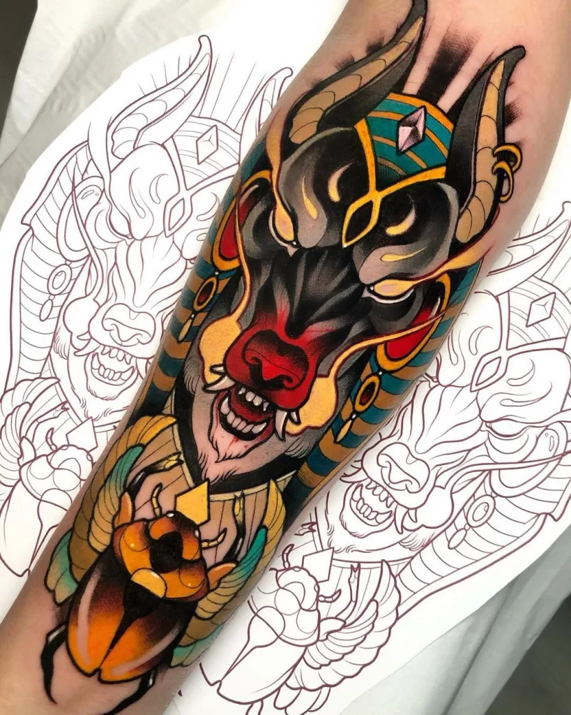 Anubis Neo Traditional Tattoo