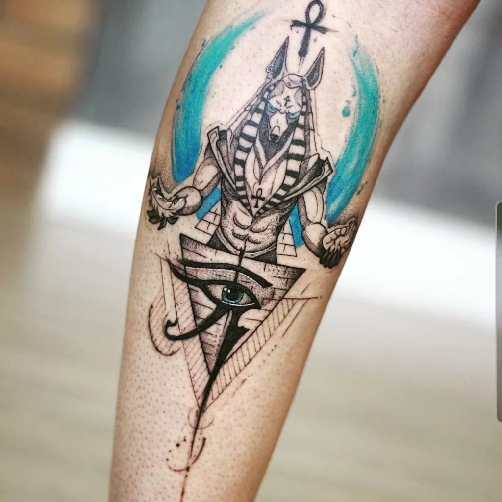Anubis God Sketch Tattoo