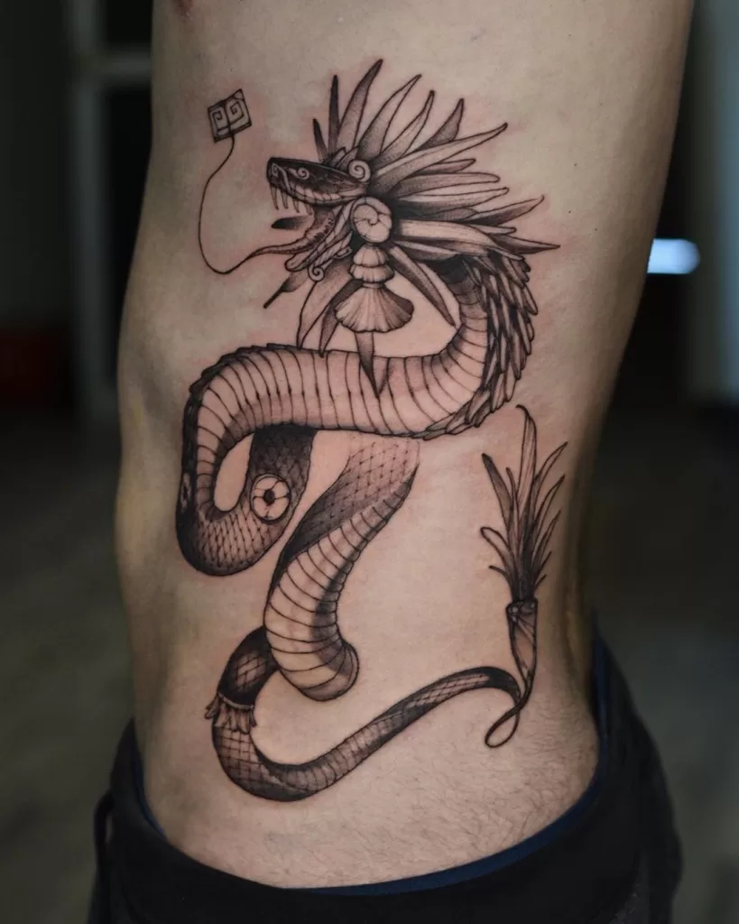 Quetzalcoatl Side Tattoo