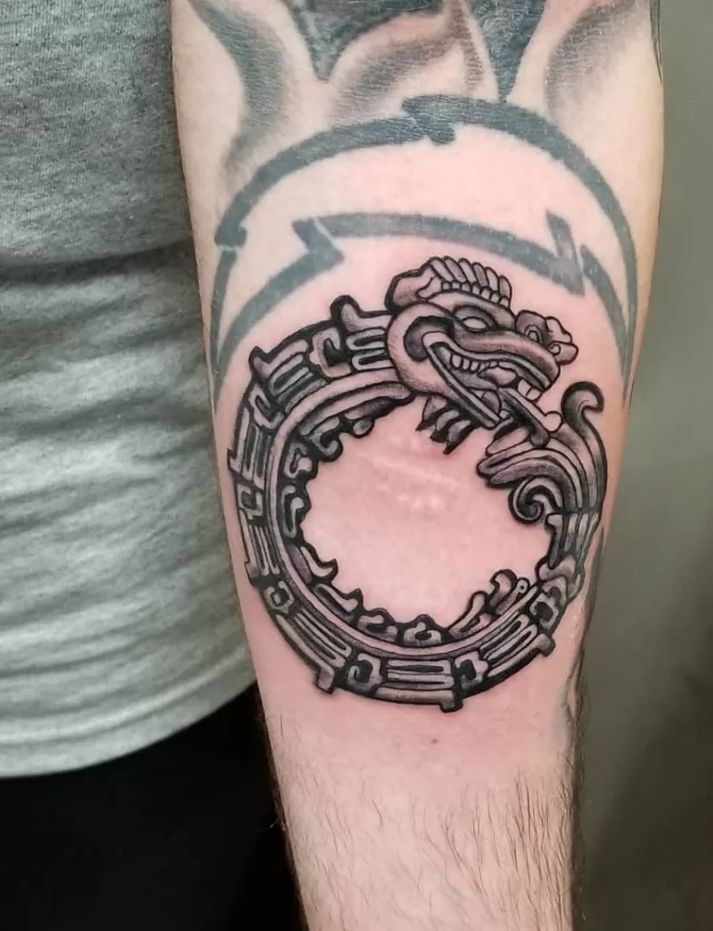Aztec Snake Circle Tattoo