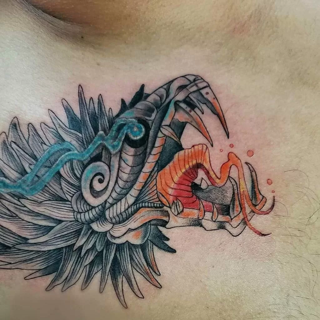 Quetzalcoatl Neo Traditional Tattoo