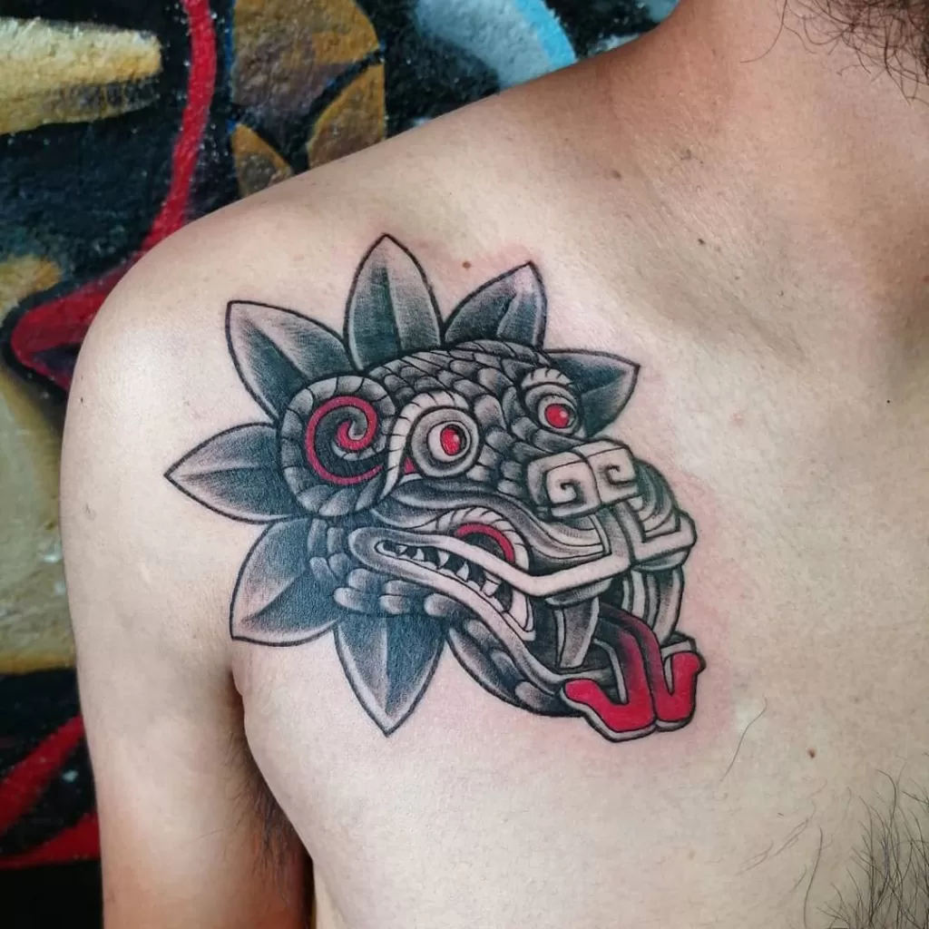 Quetzalcoatl Head Tattoo